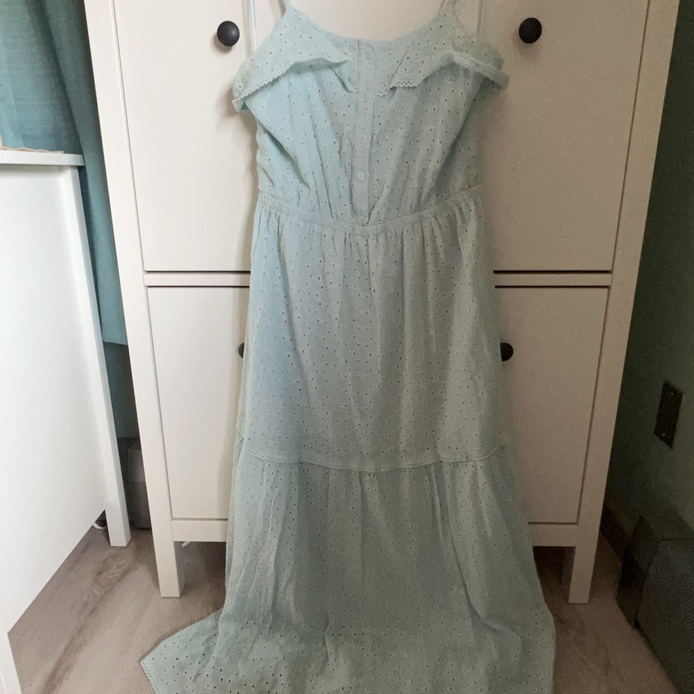 Lost + Wander Mint Eyelet Dress